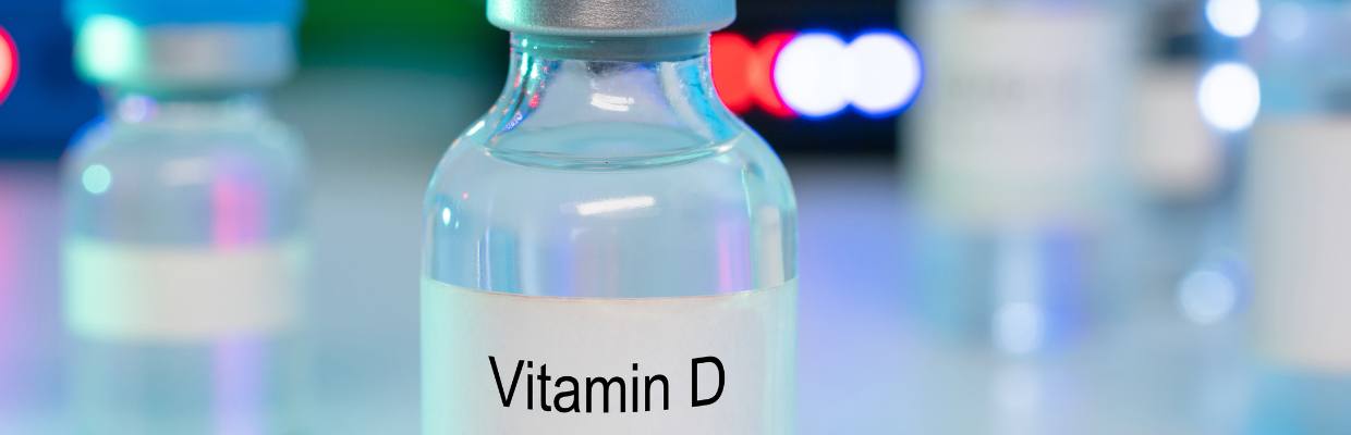 A vial of injectable vitamin D