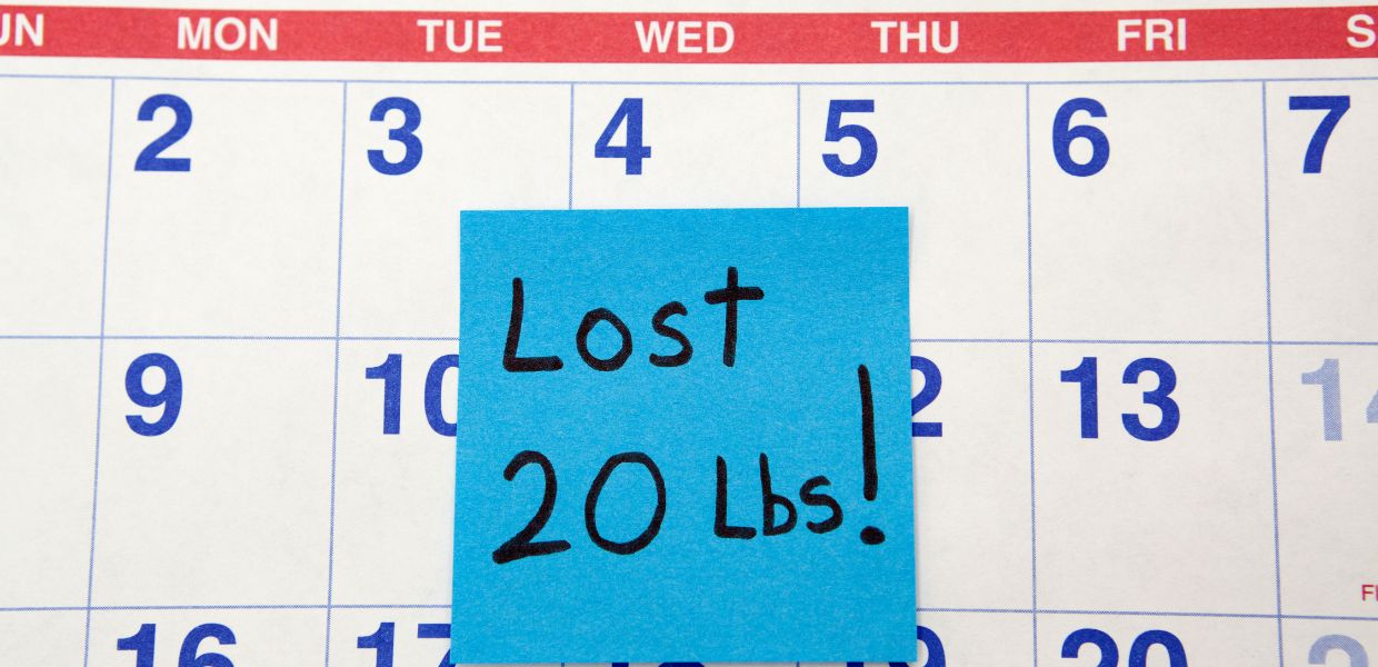a calendar tracking weight loss